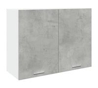 Toshilian Meuble Haut de Cuisine, Armoire de Rangement Cuisine Murale élément Haut Armoire Suspendue Gris béton 80x31x60 cm Aggloméré