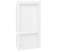 Toshilian Niche Murale à Encastrer, Niche de Douche Encastrable Étagère Rangement Encastrée Salle de Bain Niche de Douche avec 2 Compartiments Blanc Brillant 41x69x9 cm