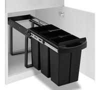 Toshilian Poubelle Encastrable Sous Évier, Poubelle Encastrable Coulissante Système de Tri Sélectif de Cuisine Poubelle amovible de cuisine fermeture en douceur 36 L