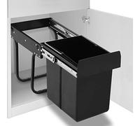 Toshilian Poubelle Encastrable Sous Évier, Poubelle Encastrable Coulissante Système de Tri Sélectif de Cuisine Poubelle amovible de cuisine fermeture en douceur 20 L
