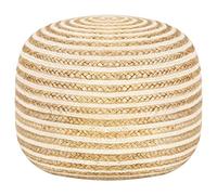 Toshilian Pouf Repose-Pied, Pouf Ottoman Tabouret Bas de Salon Pouf Fait à la Main 45x30 cm Jute