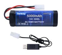 Tosiicop RC NiMH Batterie de voiture télécommandée 7,2 V 5000 mAh - 7,2 V Compatible avec prise Tamiya Batterie de voiture télécommandée pour contrôle à distance voiture, camion, monstre, bateau