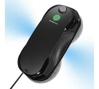 Tosima W5 Robot Nettoyeur de Vitres- avec Double Bec Pulvérisation,Aspiration à Fréquence Variable, Triple Système de Sécurité, Fonction de Détection des Bords, Navigation Intelligente (Noir)