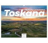 Toskana - idyllische Landschaft (Wandkalender 2026 DIN A2 quer), CALVENDO Monatskalender: Entdecken Sie die wundervolle Landschaft der Toskana.