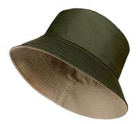 TOSKATOK® Anti UV UPF 50+ Bob été Unisexe Hommes Femmes réversible Coton Melange-Khaki/Sand