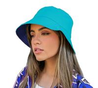 TOSKATOK® Anti UV UPF 50+ Bob réversible pour Femmes en Coton - 2 en 1-Turq/Navy