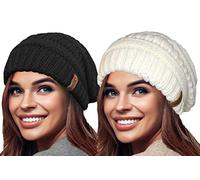 TOSKATOK Bonnet d'hiver chaud slouch en tricot pour femmes avec doublure thermique en velours ultra-doux - bonnet de ski, Taille unique