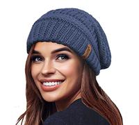 TOSKATOK Bonnet d'hiver en Tricot Souple et Chaud pour Femme avec Bonnet de Ski à Doublure Thermique en Velours Supersoft