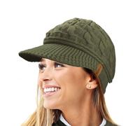 TOSKATOK Bonnet d'hiver en Tricot torsadé Chaud R80 Teddy pour Femme- Taille Unique-Armee Vert