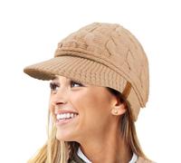 TOSKATOK Bonnet d'hiver en Tricot torsadé Chaud R80 Teddy pour Femme- Taille Unique-Chameau