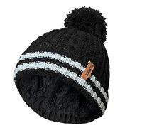 TOSKATOK Bonnet d'hiver STORMACTIVE 100% imperméable à l'eau réfléchissant Chaud pour garçon avec Pompon et Doublure Thermique Confortable-Taille Unique-Noir