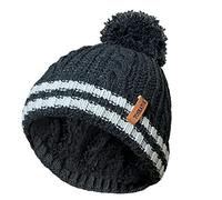 TOSKATOK Bonnet d'hiver STORMACTIVE 100% imperméable à l'eau réfléchissant Chaud pour garçon avec Pompon et Doublure Thermique Confortable-Taille Unique-Gris