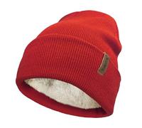 TOSKATOK Bonnet en Tricot d'hiver Doux et Chaud Unisexe pour Femme et Homme avec Doublure en Polaire Thermique Douce - Taille Unique -Red