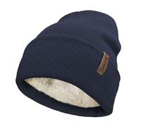 TOSKATOK Bonnet en Tricot d'hiver Doux et Chaud Unisexe pour Femme et Homme avec Doublure en Polaire Thermique Douce - Taille Unique -Navy