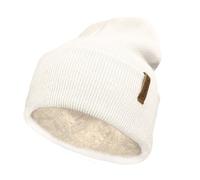 TOSKATOK Bonnet en Tricot d'hiver Doux et Chaud Unisexe pour Femme et Homme avec Doublure en Polaire Thermique Douce - Taille Unique -Cream
