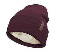 TOSKATOK Bonnet en Tricot d'hiver Doux et Chaud Unisexe pour Femme et Homme avec Doublure en Polaire Thermique Douce - Taille Unique -Burgundy