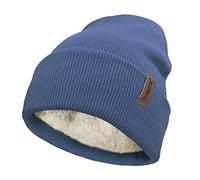 TOSKATOK Bonnet en Tricot d'hiver Doux et Chaud Unisexe pour Femme et Homme avec Doublure en Polaire Thermique Douce - Taille Unique -Denim