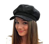 TOSKATOK® Casquette Bakerboy pour Dames Femmes, 8 Panneaux, Mélange de Laine Traditionnel