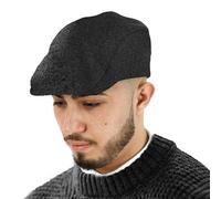 TOSKATOK Casquette Plate en mélange de Laine Unie pour Homme-Noir