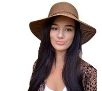 TOSKATOK Chapeau de Soleil d'été Pliable pour Femme-Taille Unique-Café