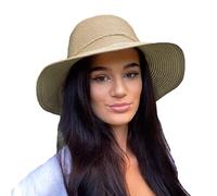 TOSKATOK Chapeau de Soleil d'été Pliable pour Femme-Taille Unique-Latte