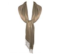 TOSKATOK Dames élégantes Paillettes étincelle soirée châle Pashmina Wrap étole avec Finition Gland-Taille Unique- Bronze