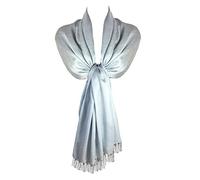 TOSKATOK Dames élégantes Paillettes étincelle soirée châle Pashmina Wrap étole avec Finition Gland-Taille Unique- Lune Argent