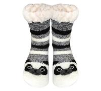 TOSKATOK Dames Filles Chaud Hiver Fluffy Fun Super Doux Imprimé Animal Polaire Doublé Lit Slipper Chaussettes, Noir (Panda), Taille Unique (EU : 37-40)