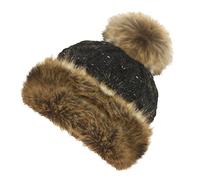 TOSKATOK DE Luxe pour Femmes Fourrue Doublure Polaire Bonnet À Pompon avec Bord Fourrure ET Pompom