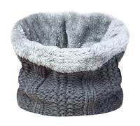 TOSKATOK Enfants Filles Hiver côtes Point de Graine Thermique Chaud Confortable Polaire doublé Cache-Cou Snood écharpe avec Chapeau Ensemble-Taille Unique-Echarpe Gris-A