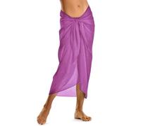 TOSKATOK Femmes Filles Sexy Couvre Plage élégante Robe Jupe jusqu'à Sarong en Couleurs Unies-Taille Unique-Purple