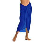 TOSKATOK Femmes Filles Sexy Couvre Plage élégante Robe Jupe jusqu'à Sarong en Couleurs Unies-Taille Unique-Deep Blue