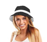 TOSKATOK® Ladies Womens Reversible Cotton Polka Dot Bush Bucket Sun Hat