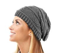 TOSKATOK® Mesdames, Doux, empoté Bonnet Beanie tricoté-Charcoal