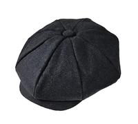 TOSKATOK Unisex Mens Ladies Plain 8 Panel Wool Blend Baker Boy Newsboy Flat Cap-Taille Unique-Noir-A