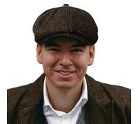 TOSKATOK® Unisexe Hommes, Femmes 8 Panel Herringbone en Laine mélangée Baker Boy Casquette-Marron-Taille Unique