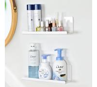 Toski Lot de 2 Étagères de Rangement Panier de Douche, Étagère de Stockage d'assaisonnement Murales sans Trous, de Bain/Cuisine