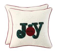 Tosleo Lot de 2 Housses de Coussin Noël Joy Housse Decoratifs 45x45 cm en Coton Flocon de Neige pour Fête Lit Canapé Chambre Salon Interieur Christmas