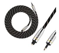 Toslink vers mini-fiche 3,5 mm Câble audio numérique à fibre optique SPDIF fiche plaquée or 2 m