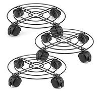 Tosnail 3Pcs Chariot de Plantes métal avec roulettes, 26.6 cm, Porte Plante pour l'intérieur, Support Roulant de Pot, Capacité de Charge 40 kg