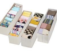 Tosoda Organiseur Tiroir Sous Vêtements Boîtes de Rangement en Tissu Pliable pour Commode Armoires Separateur de Tiroirs pour Culottes, Chaussettes et Cravates