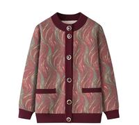 TOSOFT 3 Styles De Cardigans Ouverts Sur Le Devant Pour Femmes D'âge Moyen Et Seniors Automne-hiver Chaud Cardigans Tricotés Pour Grand-mère Et Maman(Red 2,5XL)