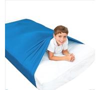 TOSOFT Autistic Kids & Adults Sensory Compression Bed Sheets Blanket Soft Lightweight Breathable Sleeping Pockets Sock Idéal pour Les Jeunes Dormeurs Agités(Sky Blue,Twin 98x147cm/39x58in)