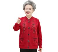 TOSOFT Gilets En Polaire Douce Et Confortable For Femmes D'âge Mûr Et Seniors Vestes Thermiques À Poches Pulls Et Haut(Wine red add fleece,XXX-Large)