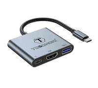 Tosomoki - Adaptateur USB C vers HDMI, convertisseur 3 en 1 de type C vers HDMI USB 3.0 4K @ 30 Hz, 100 W PD pour MacBook Pro Air, iPad, Chromebook, XPS Acer, HP, Dell, Surface, Samsung Switch, iPhone