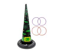 Tossing Game Halloween Toy - Family Friendly Ring Toss Set for Indoor Outdoor Fun | Includes 4 Rings with Target Stand for Kids, Teens, Adults, Parties and Group Play