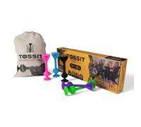 TOSSIT Fléchettes Ventouse Pétanque, Family Pack | Jeu de fléchettes d'intérieur et d'extérieur, silicone, adhère aux vitres, sols et tables, 9 modes, 2-4 joueurs, dès 3 ans
