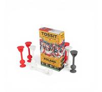 TOSSIT Jeu Fléchette Ventouse, Pétanque Intérieur Extérieur pour Sol et Mur, Silicone Puissant et Durable, World Football Edition, Poland