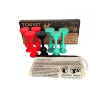 Gigamic Jeu de fléchettes ventouse TOSSIT - Intérieur/Extérieur, silicone durable - Rouge/Cyan