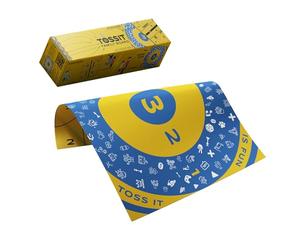 TOSSIT Plateau de Jeu pour Fléchettes, Pétanque Intérieur Extérieur, Silicone Qualité Supérieure, 2 Jeux en 1, River et Target, Fun Amis Famille, Transportable Roulable, Version Family
